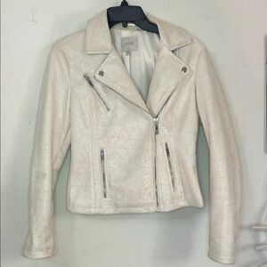 Guess Women's Off-White Leather Jacket